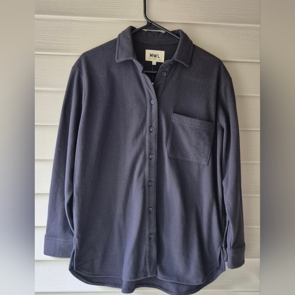 Madewell Tops - NEW Madewell Women's Small Black MWL Fleecelayer Shirt Jacket